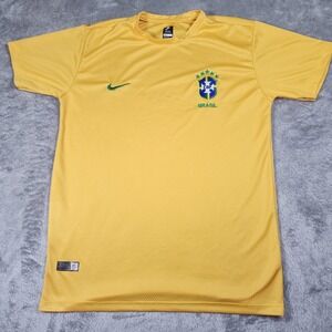 Brazil CBF‎ National Team Shirt Mens Yellow Nike Dri-FIT Soccer Football 2022